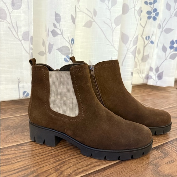 Gabor Chocolate Suede Ankle Booties - Picture 3 of 8